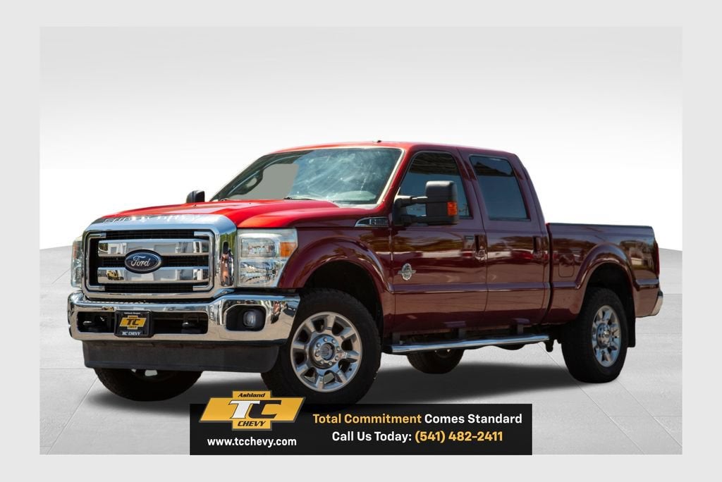 2016 Ford F-250 LARIAT in Red — front three-quarter view