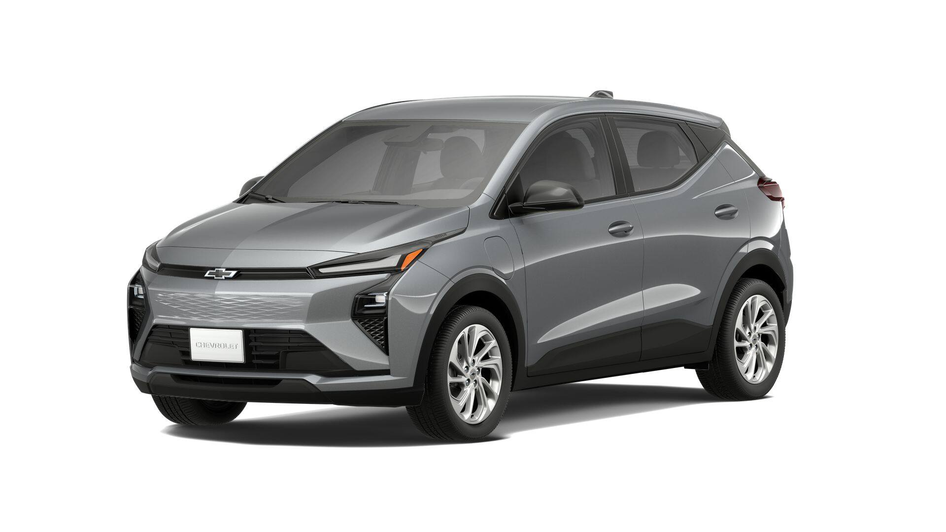 2027 Chevrolet Bolt LT in Sterling Grey Metallic — front three-quarter view