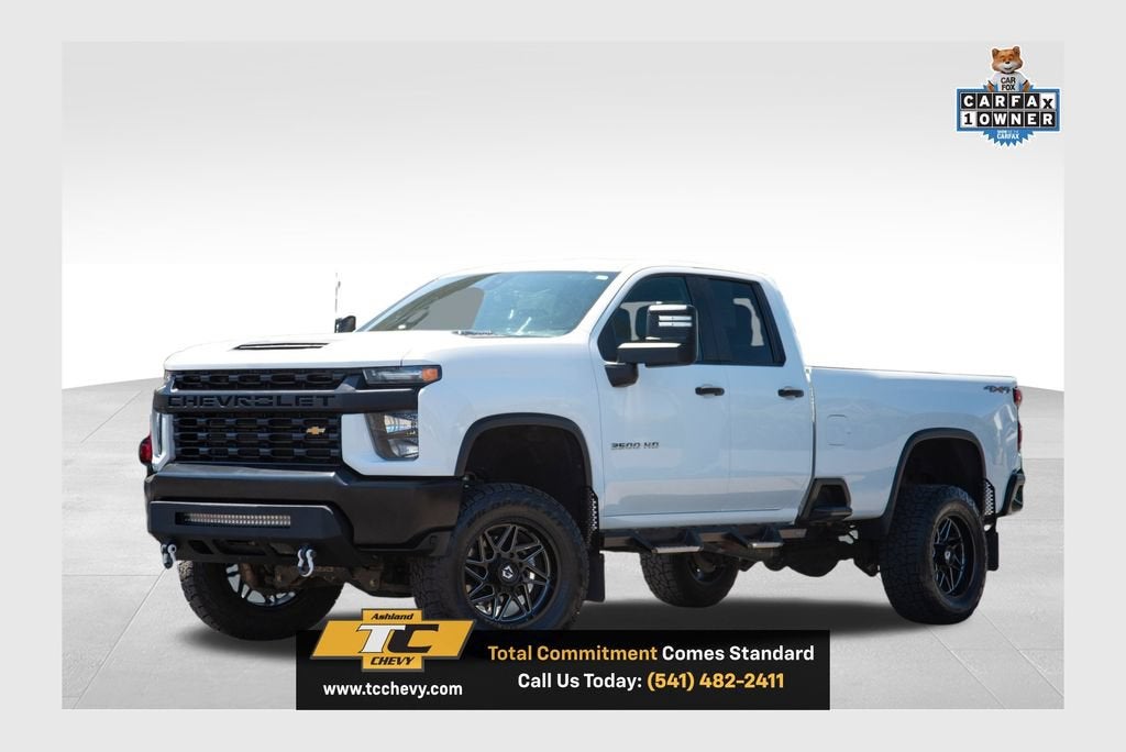 2021 Chevrolet Silverado 2500 HD Work Truck in Summit White — front three-quarter view