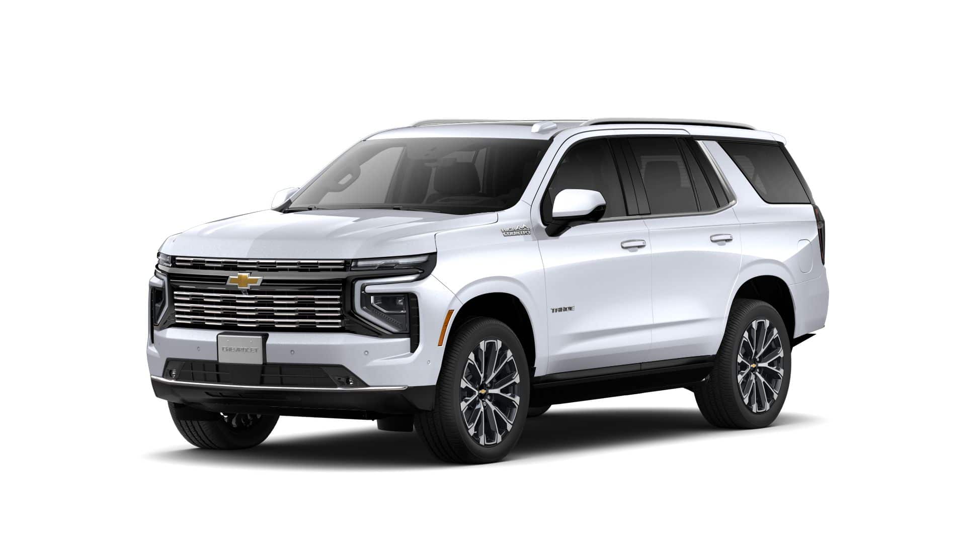 2026 Chevrolet Tahoe High Country in Polar White Tricoat — front three-quarter view