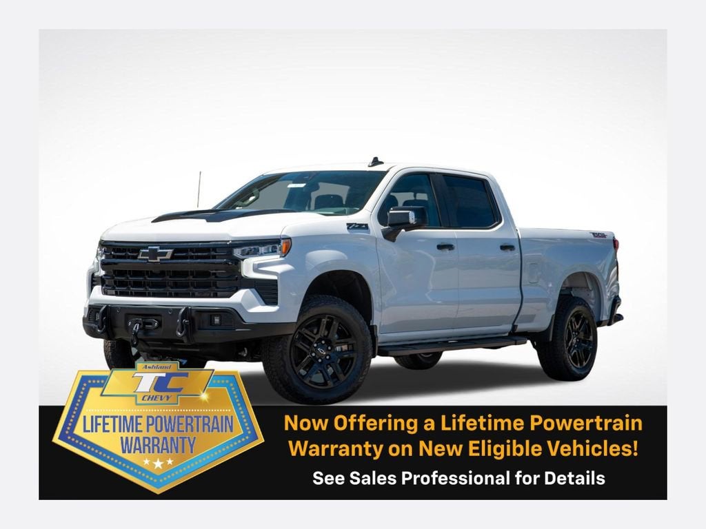 2026 Chevrolet Silverado 1500 LT Trail Boss in Summit White — front three-quarter view
