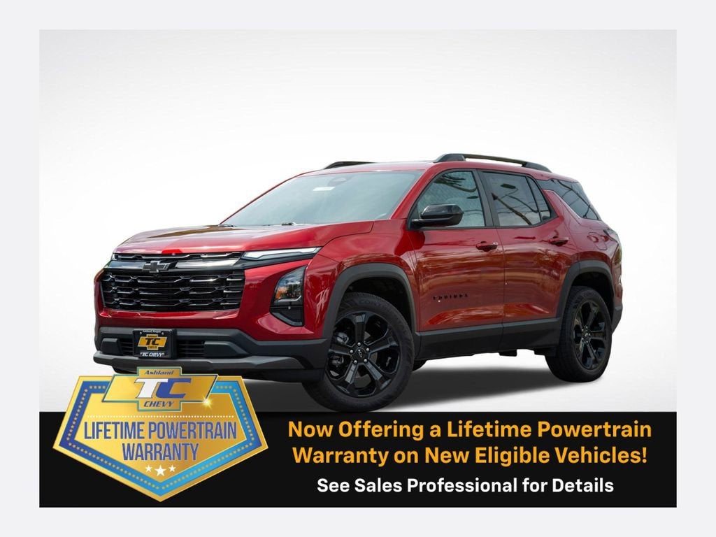 2026 Chevrolet Equinox LT in Radiant Red Tintcoat — front three-quarter view