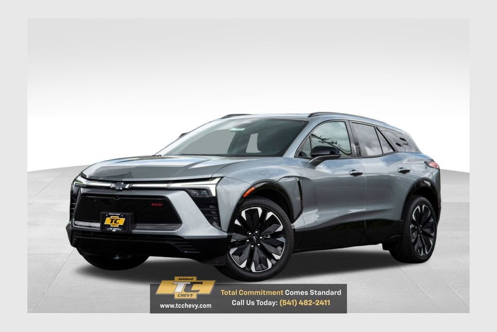 2025 Chevrolet Blazer EV RS in Sterling Gray Metallic — front three-quarter view