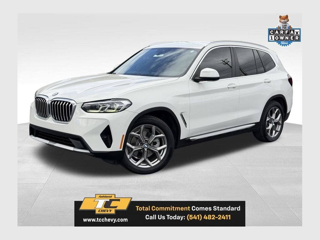 2022 BMW X3 xDrive30i in White — front three-quarter view