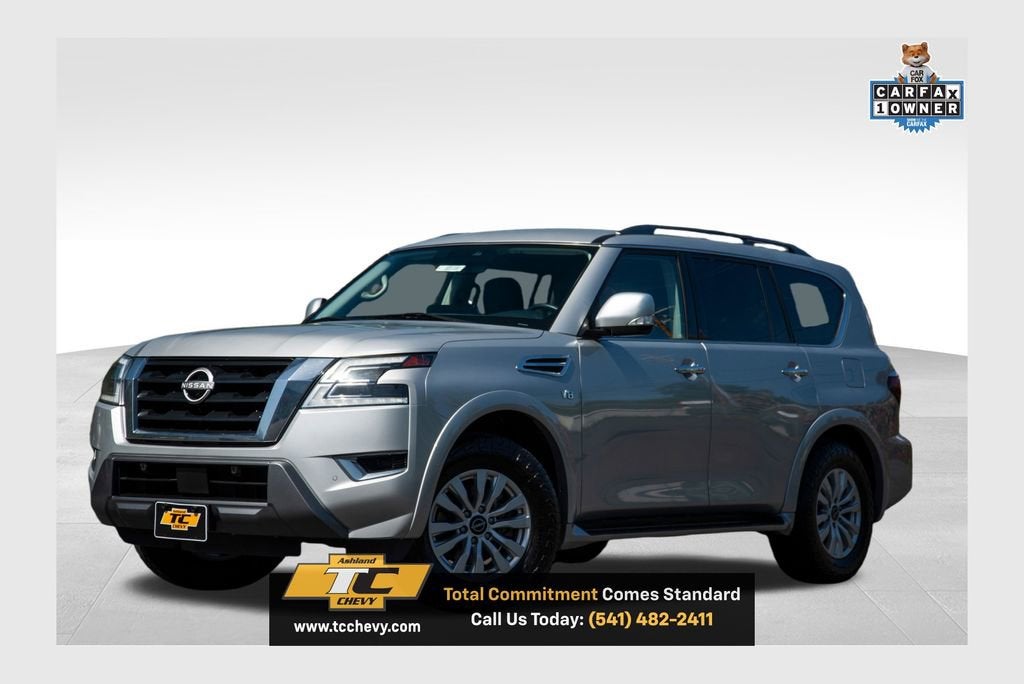2022 Nissan Armada SV 4WD in Silver — front three-quarter view
