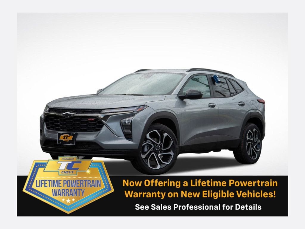 2026 Chevrolet Trax 2RS in Sterling Gray Metallic — front three-quarter view