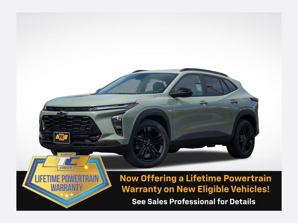 2026 Chevrolet Trax ACTIV in Cacti Green — front three-quarter view