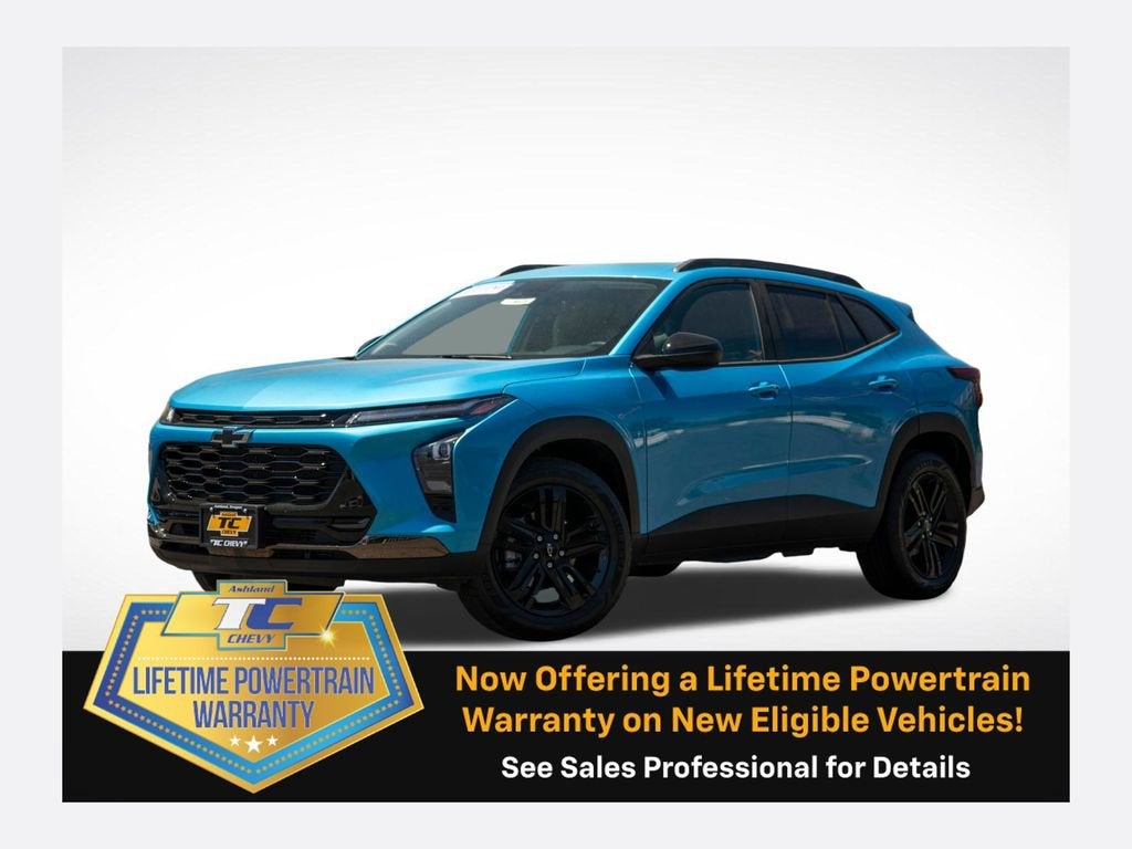 2026 Chevrolet Trax ACTIV in Marina Blue Metallic — front three-quarter view