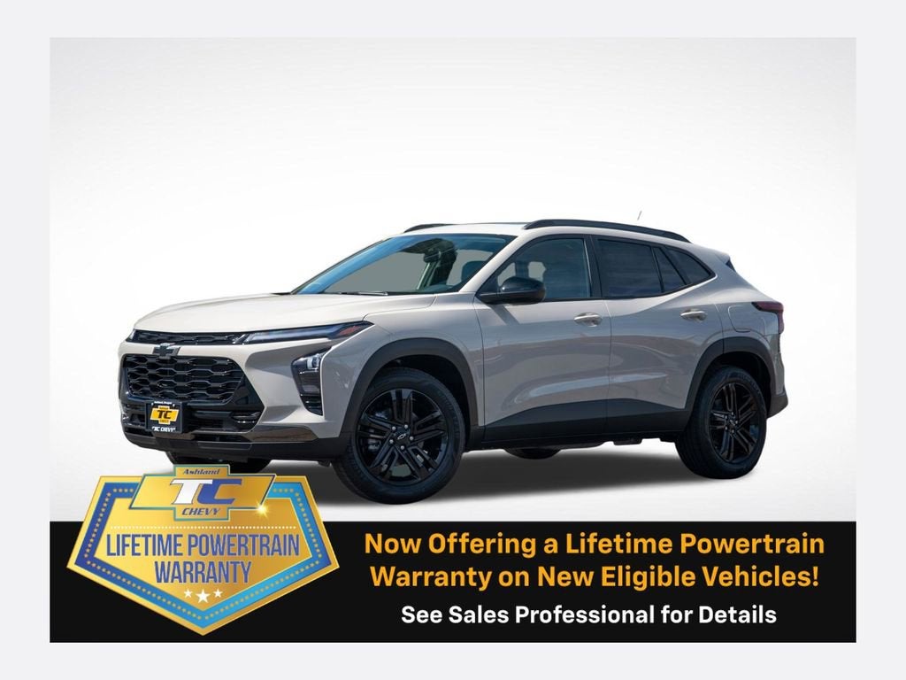 2026 Chevrolet Trax ACTIV in White Sands — front three-quarter view