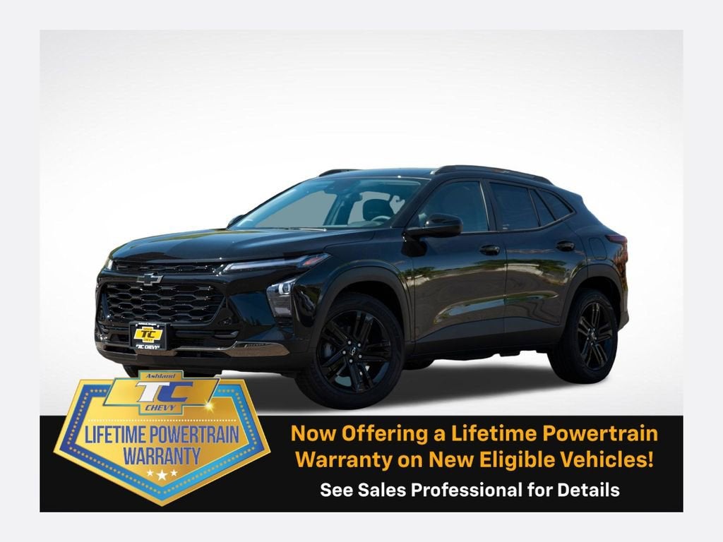2026 Chevrolet Trax ACTIV in Mosaic Black Metallic — front three-quarter view